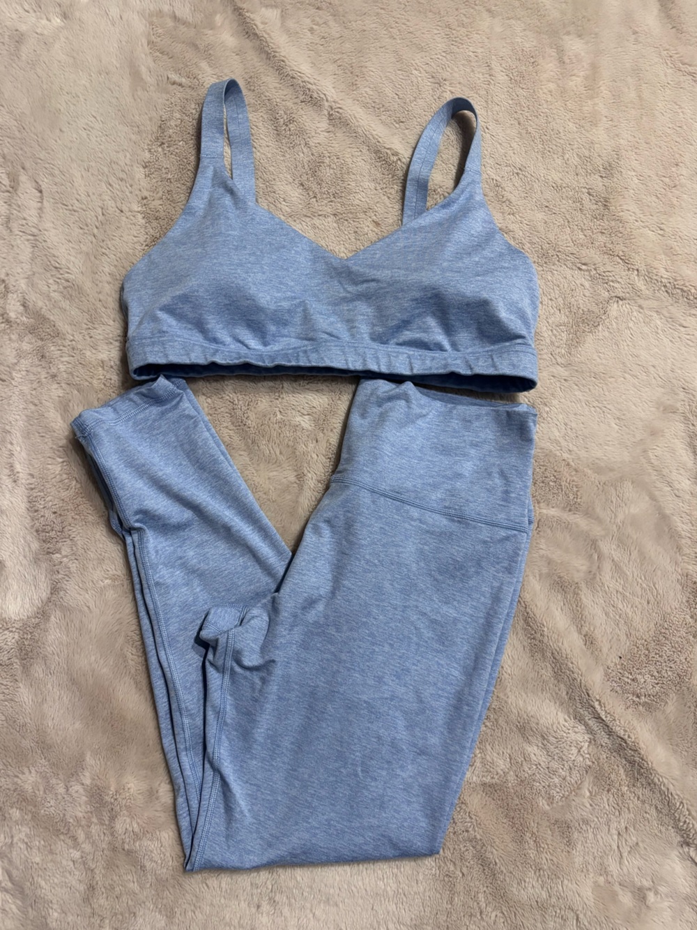 aerie Light Blue Seamless Leggings and Bralette Set